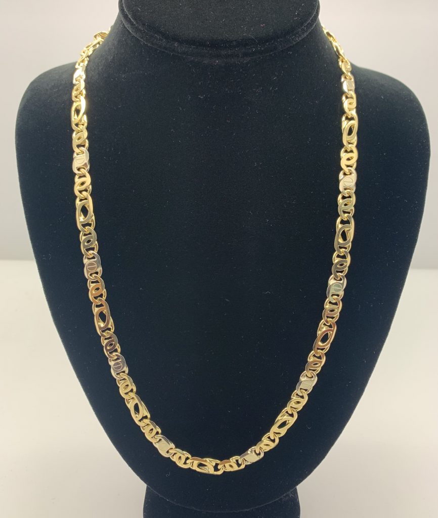 18k Italian Chain Two Tone 22 Gold And Ice Jewelry 