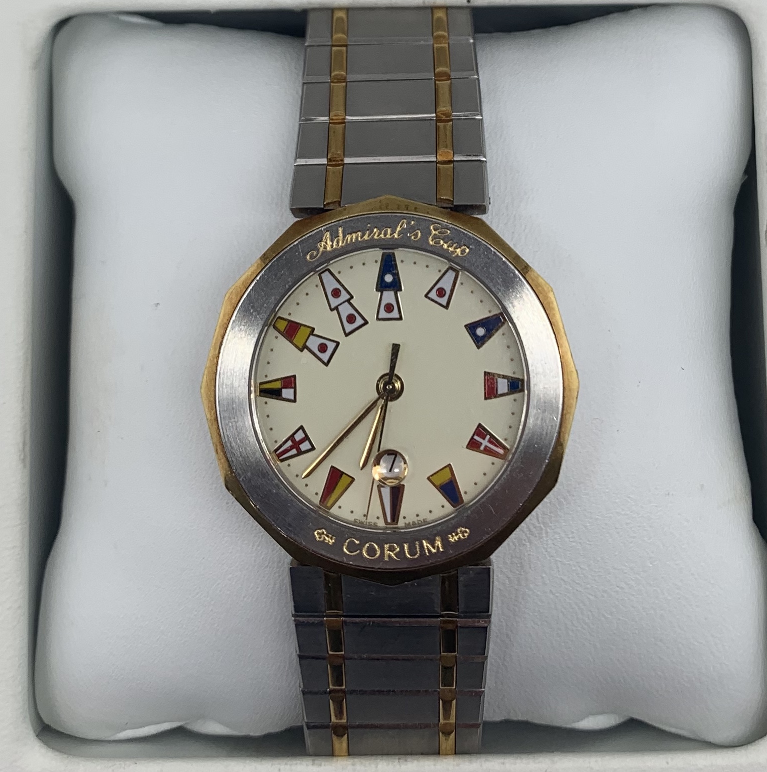 CORUM ADMIRALS CUP VINTAGE WHITE DIAL UNISEX Gold Ice Jewelry